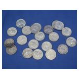21 Washington Quarters Asst'd Date 90%