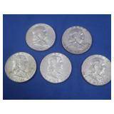 1957&4-1963 Franklin Half Dollars