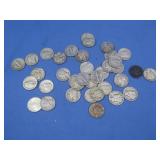 37 Mercury Dimes-Asst'd Dates 90%