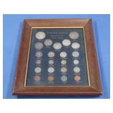 US 20th Century type Coins Complete Set Framed