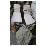 2 Metal Lounge Chairs w/Cushions&Covers 63x27"