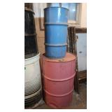 2 Metal Barrels-1 55gal