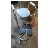Bedside Commode&Elevating Wheelchair, Leg Rests
