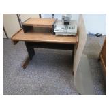 Sm. Wooden Desk 37.5x21.5x28"H,Disc Storage