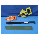 New Machete & 100' Fiber Glass Measuring Tape
