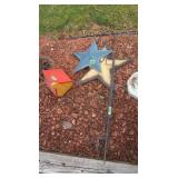 Shepherd's Hooks,Metal Stars&Bird House