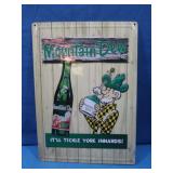 Embossed Mt. Dew Tin Sign 16.75x12'