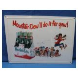 Embossed Mt. Dew Tin Sign 16.75x12' (White)