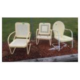 Classic Vintage 1950's 3 Yellow Chairs