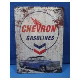 Embossed Chevron Metal Sign 16.75x12'