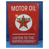 Embossed Metal Tin Texaco Sign 16.75x12'