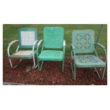 Classic Vintage 1950's 3 Green Chairs