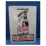 Embossed Pepsi Tin Sign (White) 16.75x12'