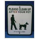 Metal 'Please Clean Up After Your Dog' Sign