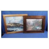 2 Pictures &  Frame, 1 Sea 22.5x19' & 1 Horse