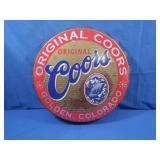 Vintage Round Metal Original Coors Sign 19'