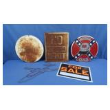 Round Metal Tin Rebel Gas Sign 12' Round & More