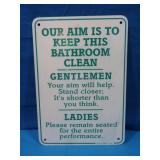 Metal Tin Sign ' Keep This Bathroom Clean' Sign