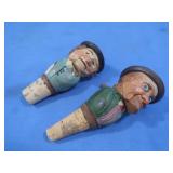 2 Vintage Arni Mecanical Wood Stoppers-4"H