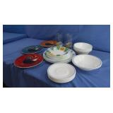 Rooster Dishes,Soup/Serving Bowls,Saucers