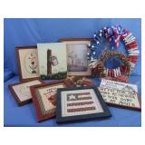 Decorations,Clothspin Wreath,Framed Artwork