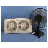 Adj. Dual Window Fan,3 Speed Oscillating Fan