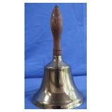 New Wooden Handled Brass School Bell-6.5"H