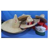 4 Big Straw Hats&Velvet Hat