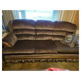 Tufted Back Sofa w/wood Accents-86x36x40(back leg