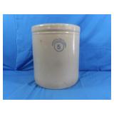 Vintage 5 Gallon Crock-some cracks 13"H