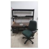 Metal & wood desk 60x30x29" metal desktop shelf