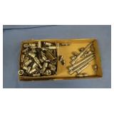 Variety of 1/4" rive sockets, hex bits,