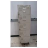 Metal 5 drawer file cabinet 18x28.5x60"