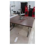 2 metal & wood tables 60x30x29.5" (damage on edge