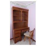 Wood Desk 42x17.75x31"H w/Shelf Unit