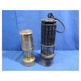 Antique Mining Safety Lamp&Vintage Brass Miner