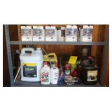 2 Shelves,9 Gutter Strainers,Partial Full Jugs of