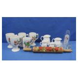 Vintage Ceramic Measuring Cup Set,Footed