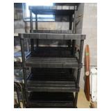 2 Plastic Shelf Units 37x23x75"&37.5x23x55.25"H