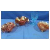 Vintage Marigold Carnival Glass Bowls,Vintage