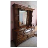 Wooden Dresser w/Mirror 60x18x31",Mirror Unit