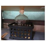 Lg Glass Jug&1 Gallon Metal Bowl 24.75x11.5"H