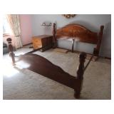 Wooden Bed Headboard&Footboard w/Metal Frame