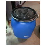 Plastic Barrel w/Lid Approx 14x22"H