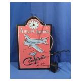 Airline Lowing Metal Neon Clock Sign(light