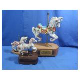 Carousel Horse Music Boxes 16.5&8.5"&Carousel
