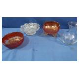Vintage Marigold Carnival Glass Bowls,Cut Glass