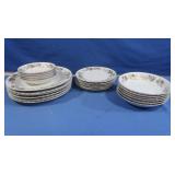 23 pcs China-plates,saucers,serving bowl&more