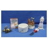Precious Moments Figure,Brass Bunny,Pfalzgraff