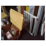 2 Wooden TV Tray Tables&Metal Doorway Gate